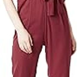 Women's Maroon Wrap Collar Jumpsuit-image-62