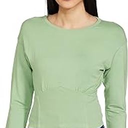 Women Viscose Solid Round Neck Sweatshirt-2