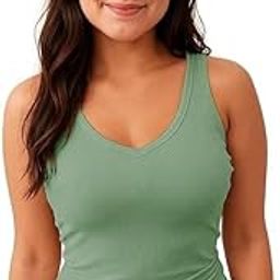 Women's Padded V-Neck Sleeveless Tank Top – Soft Stretchable Cotton Blend Camisole for Winter Thermal top-image-94