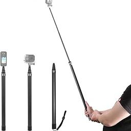 Careflection 116 Inch/3 Meter Invisible Selfie Stick for Insta360 One X3, Insta X2, One Rs Twin Extension Monopod Rod, 5 Section Adjustable Length 70/120 Cms for Gopro, DJI, Sony - Black-33