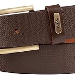 Leather belt for men/gents Formal/Casual (Colour -Brown) Stylish Buckle Adjustable Size Genuine Quality-image-11