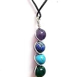 Natural Seven Chakra Beads Lucky Charm pendant chakra all in one pendant For Reiki Healing-image-82