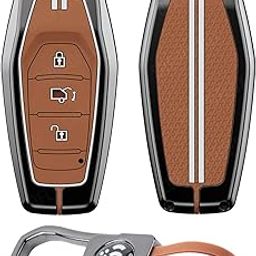 SHOPOFLUX Metal Key Cover Compatible with Mahindra XUV 500 Smart Key | Accessories (Brown Silicone)-image-82