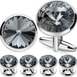 Cufflinks For Men Kurta Button Cufflinks Tuxedo Set With Diamond Crystal Elements Women Kids In A Gift Box Tnhosil1579-27