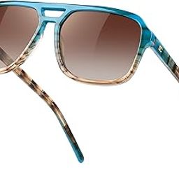 Polarized Trendy Sunglasses for Women - Men UV Protection Acetate Square Aviator Shades-image-31