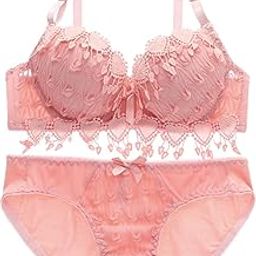 Cotton Lycra Blend Self Design Padded Bra & Panty Set for Women (Pack of 1)-picture-38