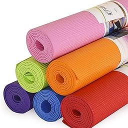 Exercise & Yoga Mat for Women and Men, High Density, Anti-Slip/Skid/Split Yoga Mat for Home, Outdoor, Gym Workout and Flooring Fitness Mat (24x72 Inches, Orange) (4 MM, MULTI)-image-39