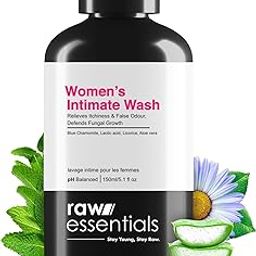 Raw Essentials Intimate Wash For Women 150 ml - For Gentle Intimate Hygiene | Removes Odour | Lightens Inner Thighs | Balances pH Level | SLS & Paraben Free | Natural Active Ingredients-image-33