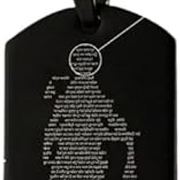 Hanuman Chalisa Micro-carved Tag Stainless Steel Necklace for Men | Locket and Pendant for Men and Guys | Hanuman with Chain (Black)-image-67