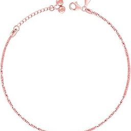 925 Silver Rose Gold Sparkling Light Anklet | Gifts for Women and Girls | With Certificate of Authenticity and 925 Stamp | 6 Months Warranty-36