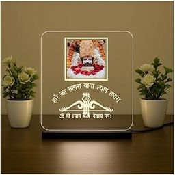Urban Kiosk Khatu Shyam Ji LED Light Glow Frame | Spiritual Acrylic Table Lamp with Shyam Baba Photo | Khatu Shyam LED Photo Frame | Religious Gift for Home, Office, Temple |-image-26