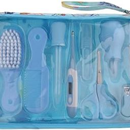 ATORSE 9pcs Kid Baby Nail Clipper Hair Care Set Grooming Thermometer Brush Kit Blue-image-56