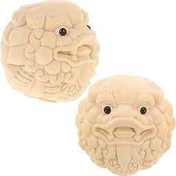 CORHAD 2pcs Carved Handball Hand Exercise Massage Balls Small Balls Wood Relaxing Handballs Decorative Handballs Palm Massage Ball Hand Fitness Balls Practical Balls Hand Balls-image-21