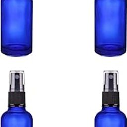 Devinez (Pack of 4) Multipurpose Refillable Blue Color Round Glass Bottle, 15 ml with Black Spray Pump for Cosmetics, Serum, Essential Oils, Blends, Skin Care, Travel, Toners & DIY-picture-32