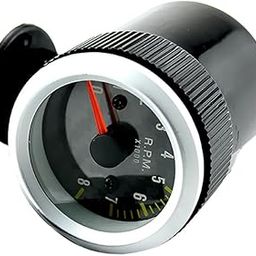 Segolike 12V Petrol Car Vehicle Carbon Fiber 4/6/8 Cylinder Tachometer 8K RPM Gauge (Black)-3