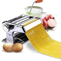Stainless Steel Pasta Noodle Maker Machine with Suction Base, Hand Crank and Clamp, 18x13x16 cm,-14