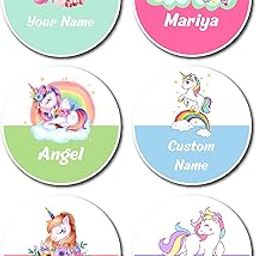 SIGN EVER Personalized Name Stickers for Kids School | 45 Pcs Waterproof Custom Name Labels for School Stationery Books Bottle Pencil Box Laptop Lunch Box (Unicorn)-image-77