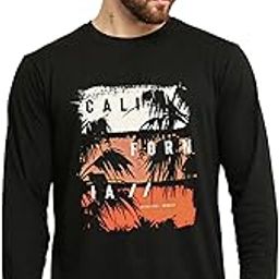 Men's Printed Regular Fit Full Sleeves Longsleeve Graphic Round Neck Cotton T-Shirt-image-19