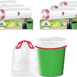Shalimar Premium Drawstring Garbage Bags (Lavender Fragrance) Size 24 X 32 Inches (Large) 90 Bags (6 rolls) Dustbin Bag/Trash Bag - White Color-image-91