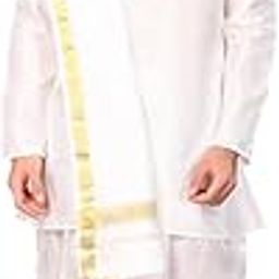 White Toned Pure Silk Kurta Dhoti Set-image-56