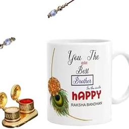 Mug Rakhi Gift for Brother Combo Pack (Designer Rakhi, Printed Coffee Mug, Roli Chawal) (Mug_95)-image-26