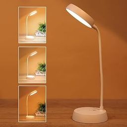 SYMKARD Desk Lamp Touch Sensor On/Off Study Lamp USB Rechargeable 3 Level Brightness 360 Adjustable Arms Phone Holder LED Night Light Perfect for Home Office,Study Room.-7