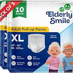 ELDERLY SMILE Super Absorbent Premium Pull Up Pants | Waist Size (35"-54") | Pack of 3-image-20