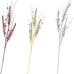 HEAVENGLOW Decorative Glitter Branches Ornaments Glitter Grass for Indoor Holiday Hotel Red-image-33