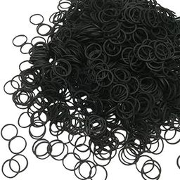 1000 PCS Mini Rubber Bands, Soft Elastic Bands, Premium Small Tiny Black Rubber Bands for Kids Hair, Braids Hair, Wedding Hairstyle (1000 Pieces, Black)-image-6