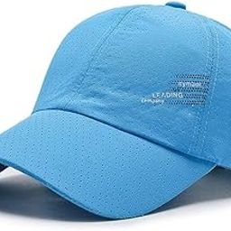 Alexvyan Men's Cotton Breathable Sun Visor Cap Sport Baseball Golf Cricket Adjustable Summer Cap for Golf Tennis Cricket Cycling Running - Sun UV Protection(Blue)-image-15