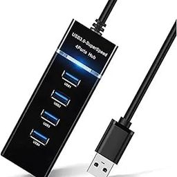 4 Port 3.0 USB HUB High-Speed Portable Mini-Hub Super Speed Multiport Slim USB Hub Adapter and Led Indicator Compatible for Pendrive, Mouse, Keyboards, and Devices for Data Transfer(Black)-11