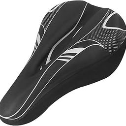 AlexVyan Soft Bicycle Silicone Gel Saddle Seat & Cycling Cushion Pad Bike Cycle Gel Cover (Black with White)-5