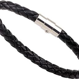 Braided Leather Bracelet for Men Women for Travel Father's Day Birthday Gift Black-image-6