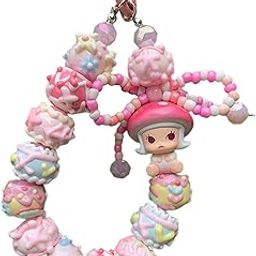 Enakshi (LABEL) Creations Keyring Bracelet Beads Bag Pendant Wristlet Phone Charm Hanging Ornament PinkJewelry & Watches-picture-42