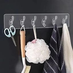 Misamo Enterprise Transparent Over Door Hook Rack, 6 Hooks (Set of 2)-19