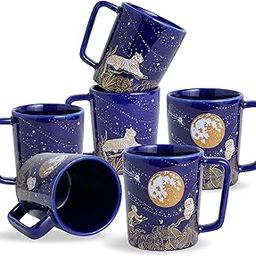 Shay Ceramic Coffee Mugs, Set of 6, Golden Night, 300ml | Coffee Cup | Tea Mug | Glossy Finish | Premium Stoneware Coffee Cup (Golden Night Coffee Mugs - Set of 6)-image-47
