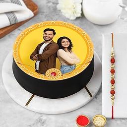 FNP Rakhi N Personalised Cake Celebration Combo Half Kg-image-71