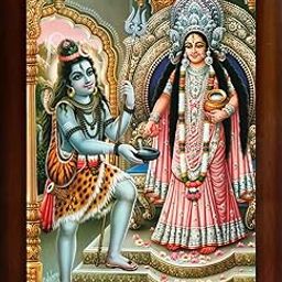 Craft Quest Shiva & Maa Annapurna devi sitting on throne photo frame with Acrylic glass for Kitchen Worship (10 X 13 Inches)-6