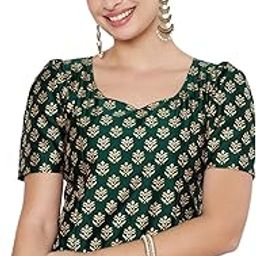 Women's Silk Blend Hand Block Printed Top for Wedding Festive Party-image-39