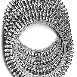 Traditional Oxidised & Golden Bangle Set – Available in Sizes 2.4, 2.6, 2.8-image-89