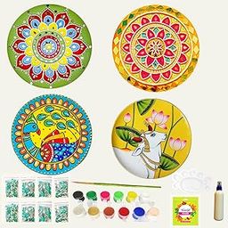 Decordial lippan Art Materials DIY kit with Four Designs Premarked MDF Board (4 pcs premarked Art Board, Ideal for Festive Gifting, Artists, Students-image-57
