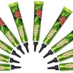 Neha Herbal Instant Dark Red Henna Mehendi Tattoo Paste Tubes (10pieces In Each Box)-image-43