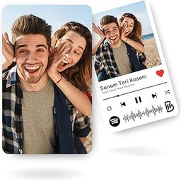 Brandian One Wallet Card Customised Personalised Wallet for Women A Unique Gift for Every Occasion With Spotify Song Photo Card and Music Player Design In Backside, Special Thanksgiving Gift-0