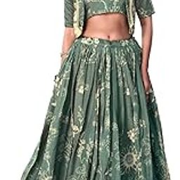 Women's Tussar Silk with Floral Print lehenga choli-image-11