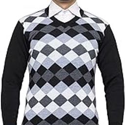 V Neck Full Sleeve Winter Woolen Printed Sweaters for Men-image-27