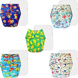Dumbledo Premium Cloth Diaper with Cotton Insert (Pack of 5) | Soft & Gentle | Leakproof | Travel Friendly | All-Day Wear | 3 Months – 3 Years | Unisex Baby-image-32