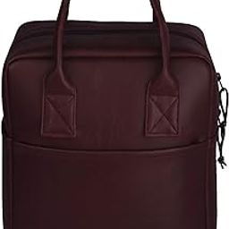 F Gear Modish Tan 11L Artifician Leather Medium Lunch Bag for Office College School, Travel Tiffin Pouch for Men Women Boys Girls Adults Kids, Leakproof, Water Resistant, Picnic Bag, Tiffin Pouch-image-8
