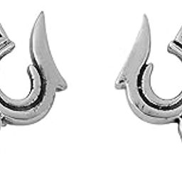 925 Pure Silver (Chandi) Trishul Stud Earrings for Men & Boys | Elegant and Durable Sterling Silver Trident Design-image-7