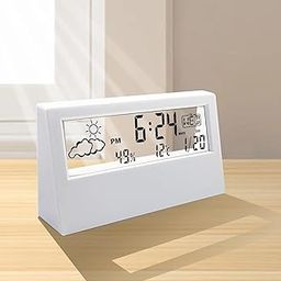 Joyzzz Desk Clock, Digital Alarm Clock with Transparent Modern Design, Temperature, Humidity, Snooze, Aesthetic Home Decor, Office Decor, Battery Operated Table Clock for Bedroom, Office Shelf Etc-21