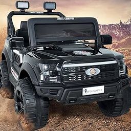 Wishmaster 4x4 Driving EV Cars for 1, 2, 3, 4, 5, 6 Years | Remote + Steering + Mobile App Control | Kids Jeeps | Most Gifted Jeeps (Medium Size F-Raptor [1-8 Year Kids], Police)-image-80